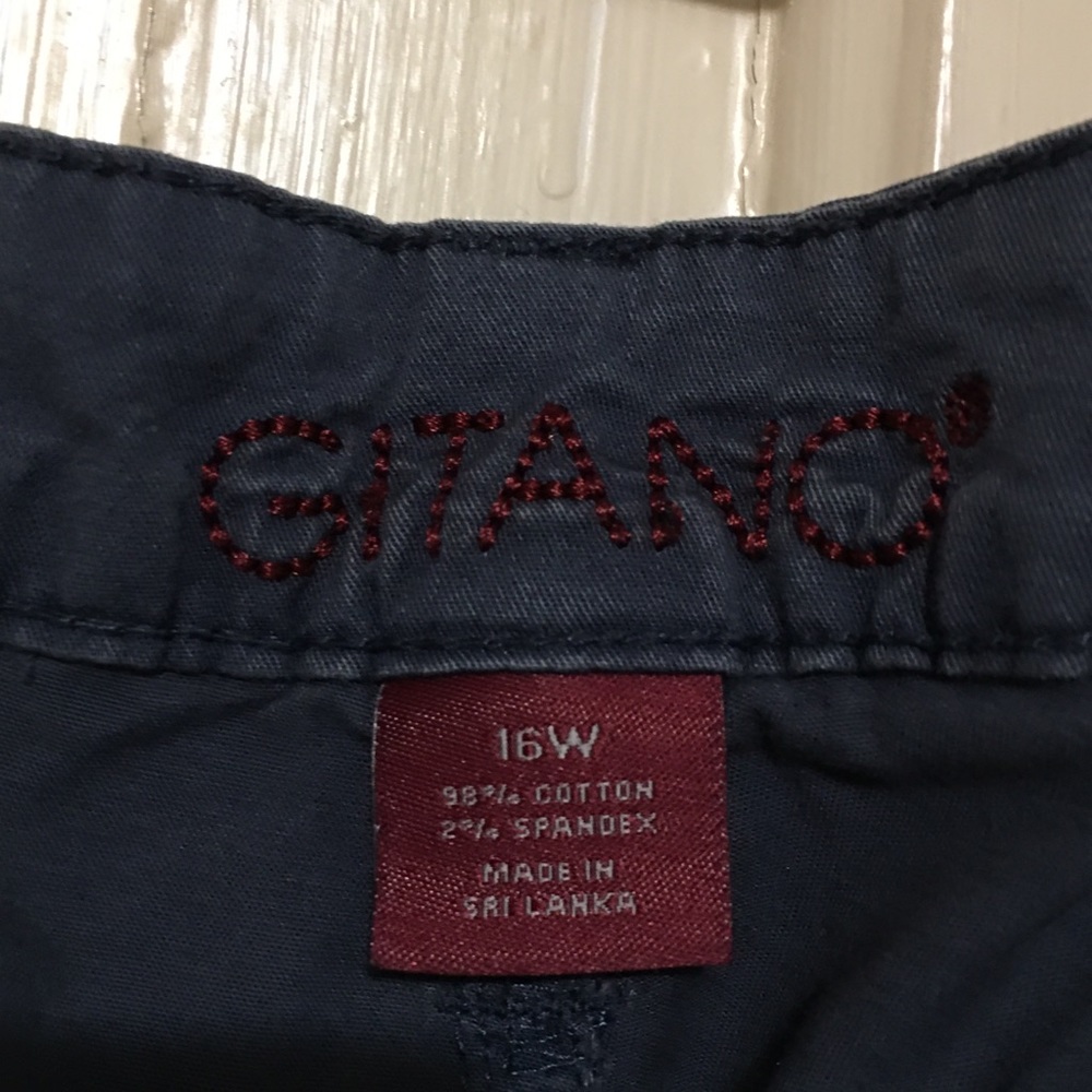 GITANO VINTAGE 90’s‎ EMBELLISHE Blue women’s CARGO PANTS 16W - Picture 5 of 11